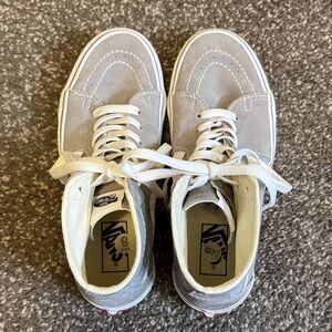 Vans Gray and White High-Top Sneakers